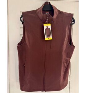 32 Degrees (HEAT) Men's Tech Vest w/ 3 Zipper Pockets (Burgundy, Size S)